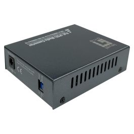LevelOne GVT-2013 Convertidor Mediaconversor Gigabit Ethernet 10/100/1000T RJ45 a SC Multimodo Fibra Óptica con PoE (Power over Ethernet) 30W, 500m