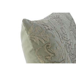 DKD Home Decor Funda de Cojín Decorativa Floral Verde 40x60 cm de Algodón y Poliéster con Cremallera Oculta