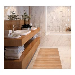 Bamboo Cool Alfombra de Bambú Natural 140x200cm con Dorso Antideslizante y Acabado Mate