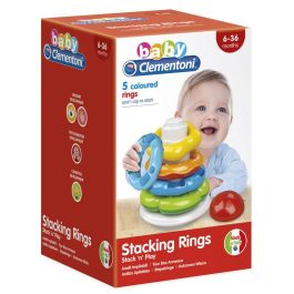 Clementoni Anillas Apilables para Bebé, 6-36 Meses, Estimula Reconocimiento de Colores, Formas y Tamaños, Causa-Efecto