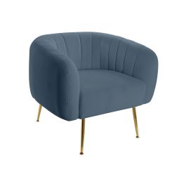 Sillón DKD Home Decor Azul Dorado Espuma Madera Metal Plástico 81 x 75 x 73 cm