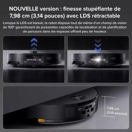 Roborock AAASB75055 Robot Aspirador SAROS 10 con Base de Agua Autónoma, 22000 Pa, LDS Retráctil