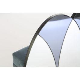 DKD Home Decor Espejo Moderno Negro de Cristal y Madera, 120 cm Ancho x 80 cm Alto, con Diseño de Círculos