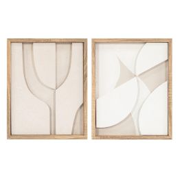 DKD Home Decor Cuadro Decorativo Scandi Moderno. Set de 2 Paneles Murales Blanco Natural en MDF y PS de 50 x 40 x 3.8 cm. Precio: 63.89000013. SKU: B178KMPEMG