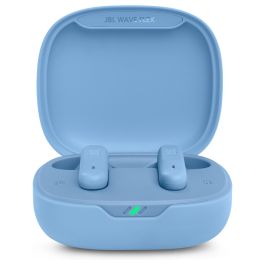 JBL Wave Flex Auriculares Bluetooth con Estuche de Carga, Autonomía 32h, Azules