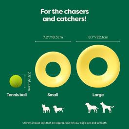 Earth Rated Fly Toy L Juguete Volador Disco Flotante para Perros - Material Suave y Duradero, Agarre Cómodo, Ideal para Agua y Tierra - Amarillo