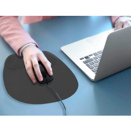 Q-connect Alfombrilla para Ratón Ergonómica de Gel con Reposamuñecas Color Negro 225x240x20 mm