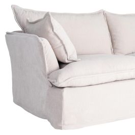 Sofá 3 Plazas Crema Tejido 221 X 103 X 72 cm