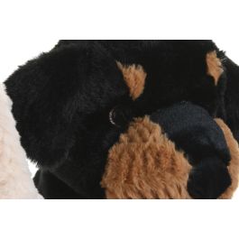 DKD Home Decor Peluche Perro Negro Beige 25 x 28 x 15 cm (6 Unidades)