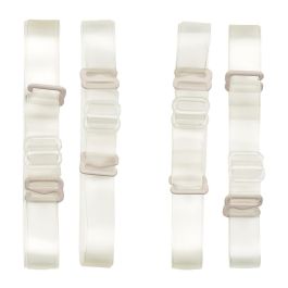 Cosmetic Club Juego de 4 Tirantes Sujetador Transparentes Ajustables Discretos y Confortables