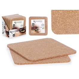 Kinvara Set 2 Salvamanteles de Corcho Cuadrados 18 cm para Mesa - Diseño Natural y Funcional (12 Unidades)