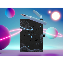 Belius Roller Space B y Funda de Similpiel, Minimalista Azul Tinta Azul, Punta 0.7 mm
