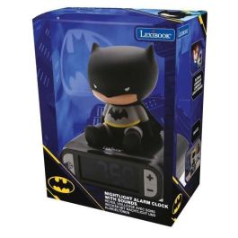 Lexibook Despertador digital Batman con luz nocturna 3D, sonidos y alarma musical temática, pantalla LCD retroiluminada para niños