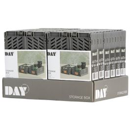 Day Dar Juego de 2 Cajas Plegables 17x12,5 cm de Almacenaje Apilables Gris Oscuro 1,2 L