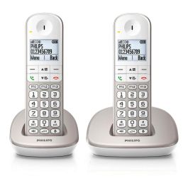 Philips xl4902s Teléfono Inalámbrico Duo, Pantalla y Botones Extragrandes, Potenciador Volumen, Compat. Audífonos, Blanco/Gris Philips xl4902s Teléfono Inalámbrico Duo, Pantalla y Botones Extragrandes, Potenciador Volumen, Compat. Audífonos, Blanco/Gris