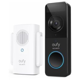 Eufy Video Doorbell 1080p Negro, Blanco, Hogar, IP65, 1600x1200, 5m Nocturna, 1080p, Inalámbrico, 2400MHz, Batería 5000mAh, 4 Meses
