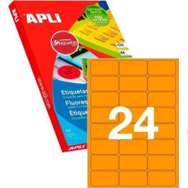 Apli Etiquetas Adhesivas 64x33,9 mm Láser C-Romos 24 X 100H Naranja Fluorescente Precio: 39.79000058. SKU: S8420900