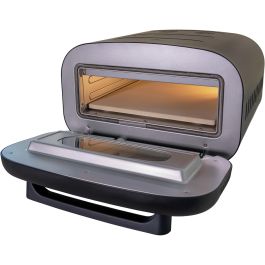 UNOLD 68805 Don Alfredo - Horno de Pizza Eléctrico Digital, 1 Pizza (30 cm, Hasta 450 °C), Piedra de Cocina, Negro y Acero Inoxidable, 1700 W
