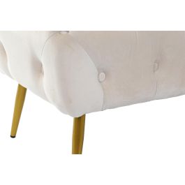 DKD Home Decor Descalzadora Glam Azul Dorado Capitoné Poliéster Metal Hecha a Mano 103x46x42 cm