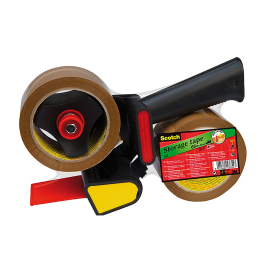 Scotch Portarrollo para Embalaje Heavy Duty Bajo Ruido con 2 Rollos de Cintas Marrón 50mm x 66mt