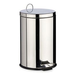 Papelera de acero inoxidable Berilo 20L, 30.5x43.5x38 cm, pedal y cubo extraíble