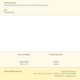 Lapafil Cinta perforada de acero galvanizado en bobina 10m