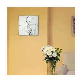 RABALUX RAB-3692 Lámpara de Techo Elina IP20 con Casquillo E27 para Bombilla LED/Halógena 60W, Estilo Romántico, Cristal Opalino Blanco, 30x30cm