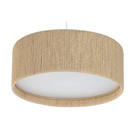 DKD Home Decor Lámpara de Techo Colgante Urban Marrón, Fabricada en Cuerda, 40x40x15.5cm, para Bombilla E27 50W Máx.
