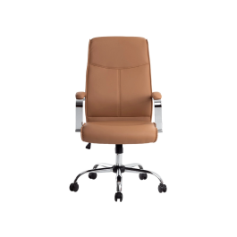 Q-connect Silla de Dirección Premium en Similpiel Color Crema, Base Metálica, Ruedas Suaves, Altura Ajustable - Máximo Confort y Elegancia para tu Oficina Moderna.