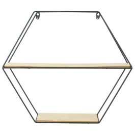 Home Deco Factory Estante Hexagonal Madera-Metal 46x10x40 cm