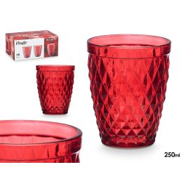 Vivalto Vaso Diamante Rojo 250 ml Vidrio 8x8x10cm (Set de 24) Precio: 22.49999961. SKU: B13Y5YXD24