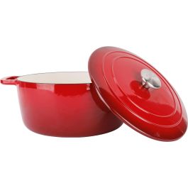 Fontestic Cacerola con Tapa COS5401110265160 de Hierro Fundido Esmaltado Ø28 cm 6,15 L Roja, Apta para Inducción