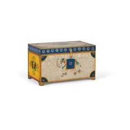 GINER Y COLOMER Baúl de Madera de Mango Pintado a Mano Multicolor 60x33x36 cm