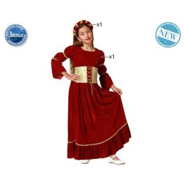 Disfraz Reina Medieval Rojo para Niña 5-6 Años - Vestido Largo con Diadema Disfraz Reina Medieval Rojo para Niña 5-6 Años - Vestido Largo con Diadema