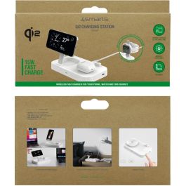 4smarts Trident Estación de Carga Qi2 Inalámbrica MagSafe para 4 Dispositivos, Carga Rápida 25W, Blanco