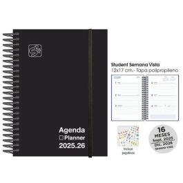 Agenda Anual (2025-26) Senfort 16 Meses Student Unicolor Espiral Tapa Pp Con Goma 120X170 S/V Negro Precio: 8.49999953. SKU: B1GC8BNTT6