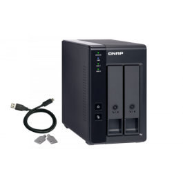QNAP TR-002 DAS Caja de Expansión de Almacenamiento 2 Bahías 3.5"/2.5" SATA USB-C 3.2 Gen 2 con RAID de Hardware Tipo Torre
