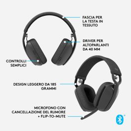 Logitech Auriculares Inalámbricos Zone Vibe con Micrófono - Negro Logitech Auriculares Inalámbricos Zone Vibe con Micrófono - Negro