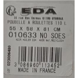 Eda Cubo Basura con Ruedas 110 Lt (Ancho 58 cm, Alto 81 cm, Largo 58 cm) (2 Unidades)