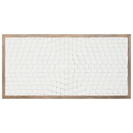 DKD Home Decor Cabecero Cama Moderno de Madera de Mango Blanco Natural 180x90x5 cm