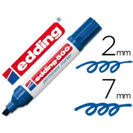 Rotulador Edding Marcador Permanente 500 Azul Punta Biselada 7 mm Recargable 10 unidades Precio: 26.49999946. SKU: S8421309