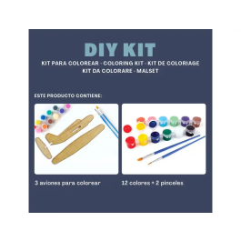 Wondee Kit para Colorear Figuras de Madera Sostenible para Niños con 12 Colores Vibrantes y Brochas