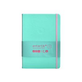 Cuaderno Con Gomilla Antartik Notes Tapa Dura A5 Hojas Cuadricula Rosa Y Turquesa 100 Hojas 80 gr Fsc