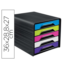 Cep Fichero de Sobremesa 5 Cajones Negro/Multicolor Flashy 360x288x270 mm Precio: 60.69000025. SKU: B16DJVYAB4