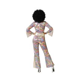 Disfraz Disco Mujer Adulto Años 70 Multicolor con Cinturón y Mono Talla M-L