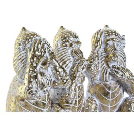 DKD Home Decor Figura Decorativa Tropical Monos de Resina Dorada 16,2x21x11 cm