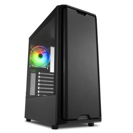 Sharkoon SK3 RGB Midi Tower ATX Negro - Caja PC con panel lateral de cristal templado y ventilador LED RGB preinstalado