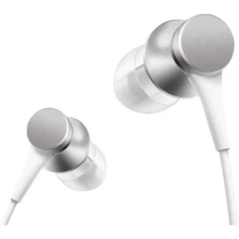 Xiaomi Mi In-Ear Headphones Basic - Auriculares intrauditivos, conector jack 3.5 mm, color plata, cable plano anti-enredos y resistente con Kevlar