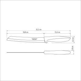 Cuchillo para pan 8" plenus negro tramontina