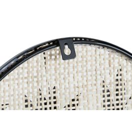 DKD Home Decor Decoracion Pared Oriental Negro Natural 30 x 40 x 2.5 cm 4 Unidades Hierro